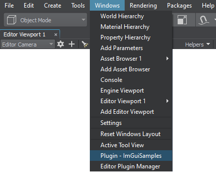 Window Pluggin Unigine Developer